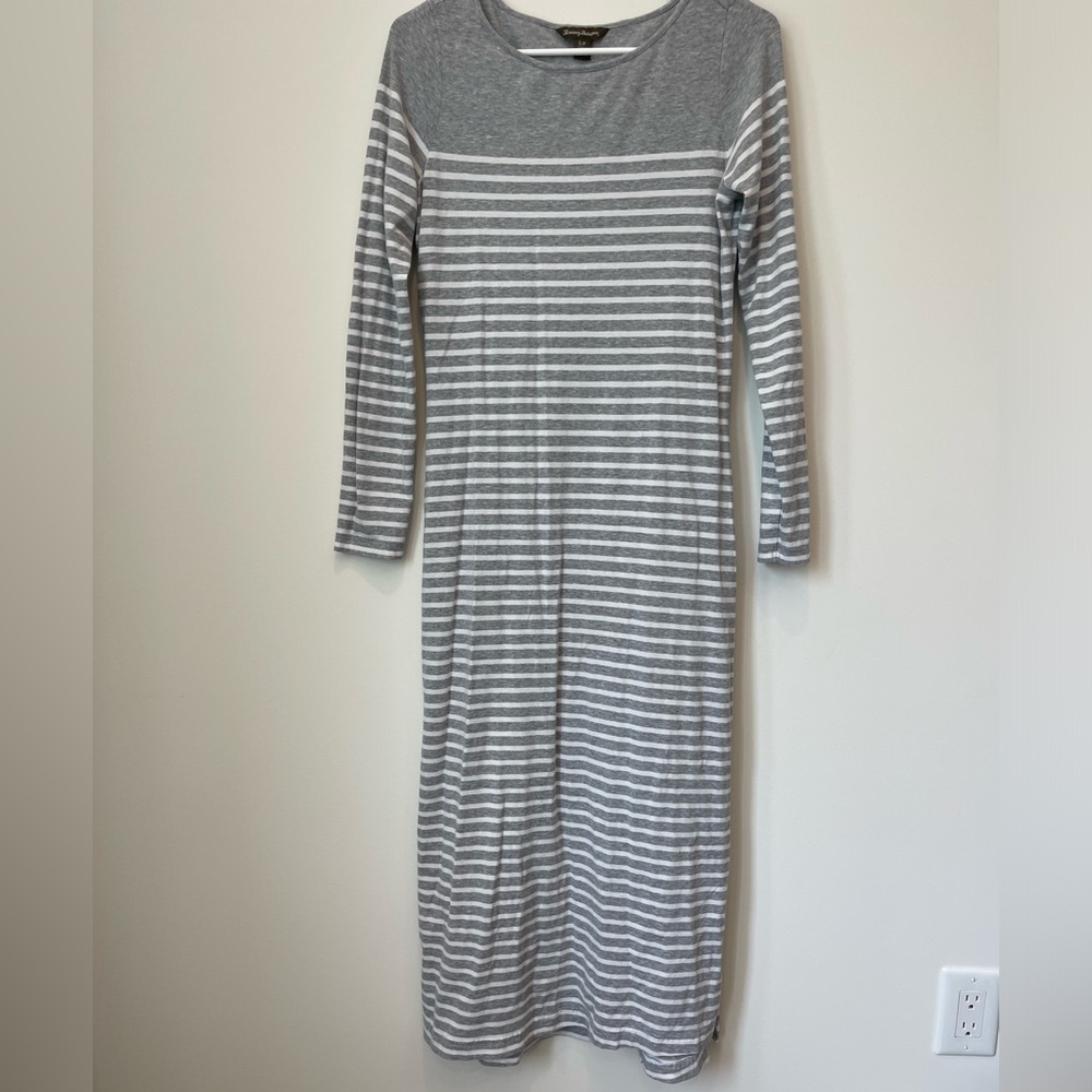 Tommy Bahama maxi dress. Size small gray with white stripe